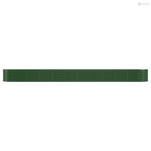 Zöld horganyzott acél kerti magaságyás 440x80x36 cm