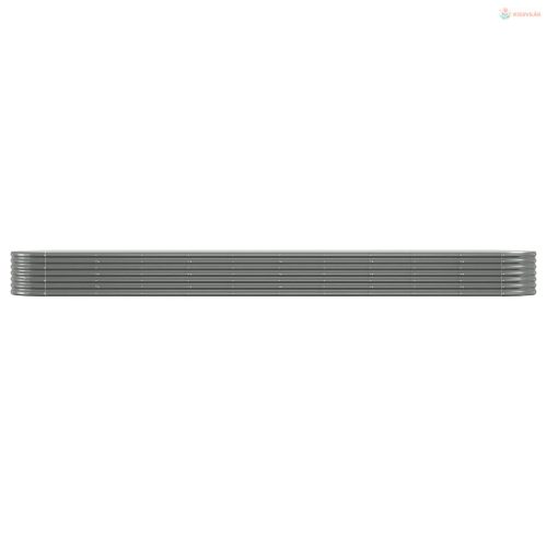 Szürke horganyzott acél kerti magaságyás 440x80x36 cm