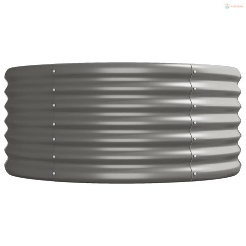 Szürke horganyzott acél kerti magaságyás 440x80x36 cm