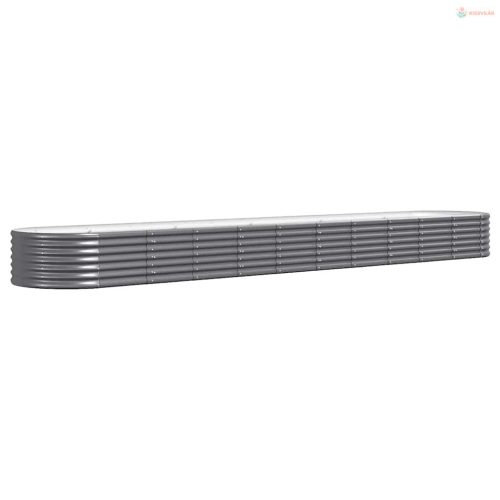 Antracitszürke horganyzott acél kerti magaságyás 440x80x36 cm