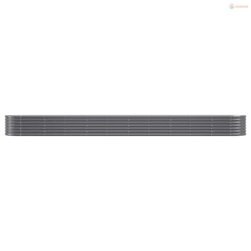 Antracitszürke horganyzott acél kerti magaságyás 440x80x36 cm