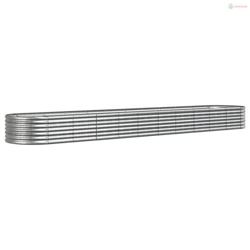 Ezüstszínű horganyzott acél kerti magaságyás 440x80x36 cm