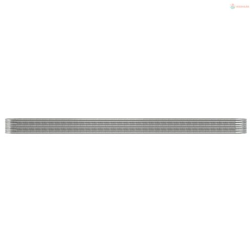 Ezüstszínű horganyzott acél kerti magaságyás 440x80x36 cm