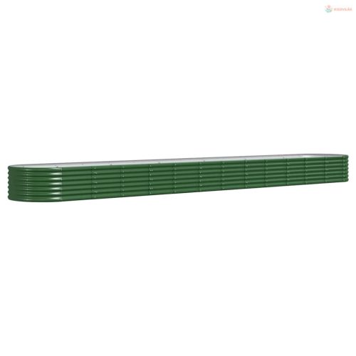 Zöld horganyzott acél kerti magaságyás 512x80x36 cm