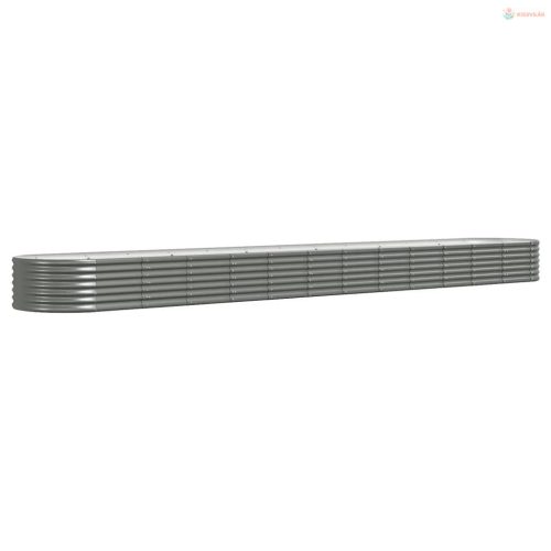 Szürke horganyzott acél kerti magaságyás 512x80x36 cm