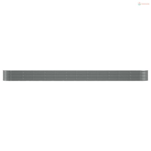 Szürke horganyzott acél kerti magaságyás 512x80x36 cm