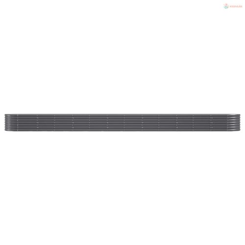 Antracitszürke horganyzott acél kerti magaságyás 512x80x36 cm