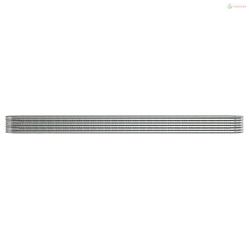 Ezüstszínű horganyzott acél kerti magaságyás 512x80x36 cm