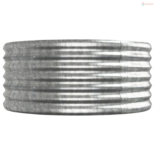 Ezüstszínű horganyzott acél kerti magaságyás 512x80x36 cm