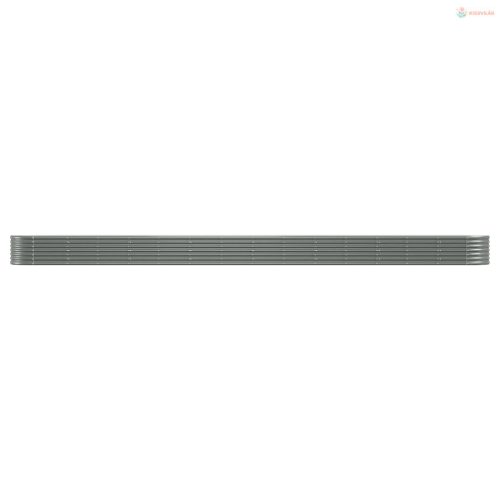 Szürke horganyzott acél kerti magaságyás 620x80x36 cm