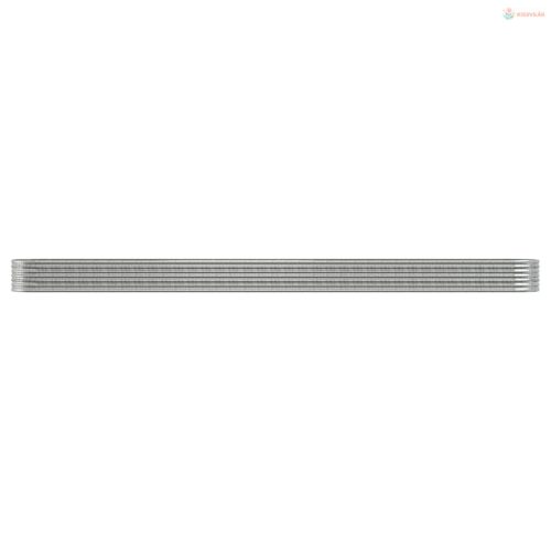 Ezüstszínű horganyzott acél kerti magaságyás 620x80x36 cm