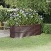 Barna horganyzott acél kerti magaságyás 224x80x68 cm