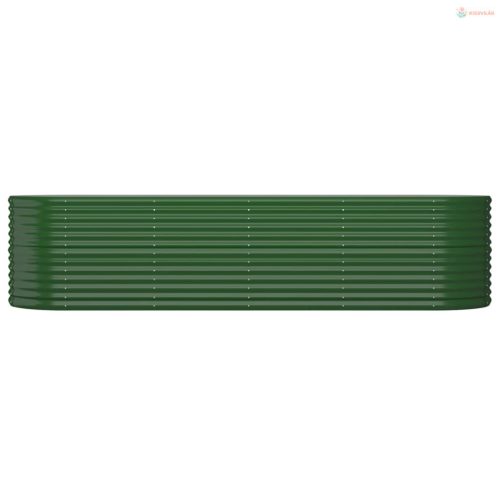 Zöld horganyzott acél kerti magaságyás 296x80x68 cm