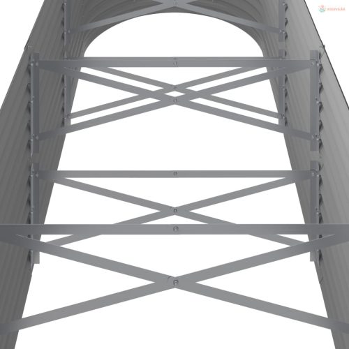 Szürke horganyzott acél kerti magaságyás 296x80x68 cm