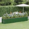 Zöld horganyzott acél kerti magaságyás 368x80x68 cm