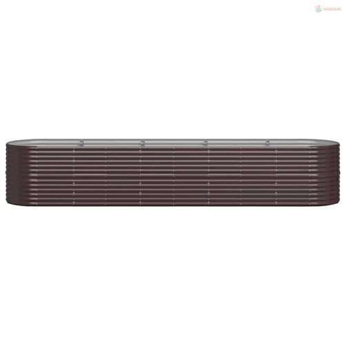 Barna horganyzott acél kerti magaságyás 368x80x68 cm