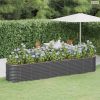 Antracitszürke horganyzott acél kerti magaságyás 368x80x68 cm