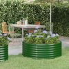 Zöld horganyzott acél kerti magaságyás 100 x 100 x 36 cm