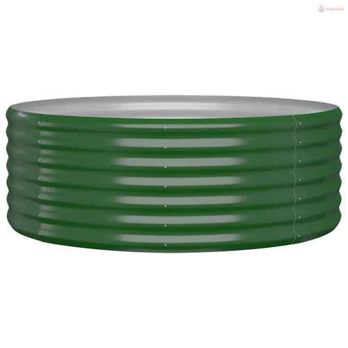 Zöld horganyzott acél kerti magaságyás 100 x 100 x 36 cm