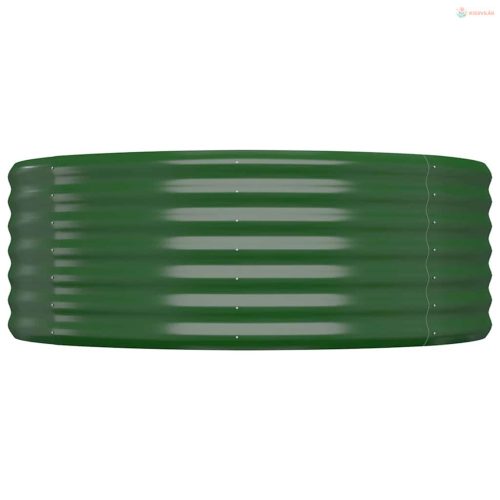 Zöld horganyzott acél kerti magaságyás 100 x 100 x 36 cm