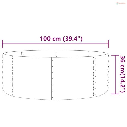 Zöld horganyzott acél kerti magaságyás 100 x 100 x 36 cm