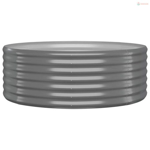 Szürke horganyzott acél kerti magaságyás 100x100x36 cm