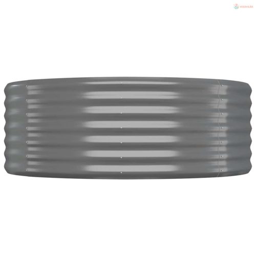 Szürke horganyzott acél kerti magaságyás 100x100x36 cm