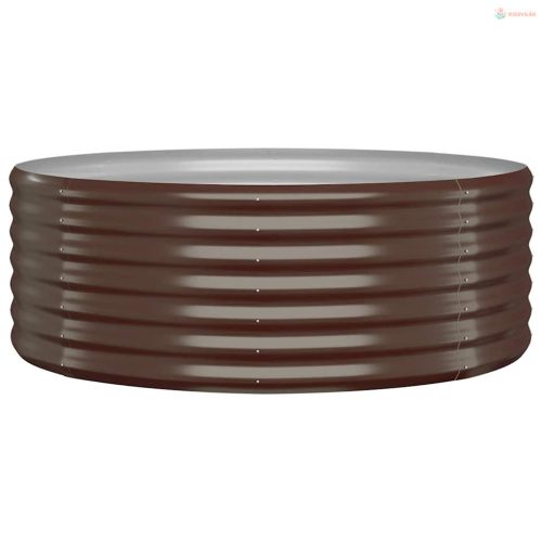 Barna horganyzott acél kerti magaságyás 100x100x36 cm