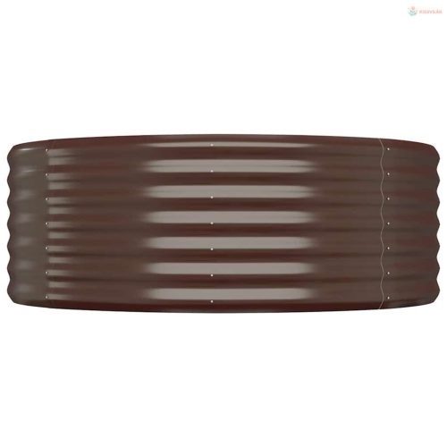 Barna horganyzott acél kerti magaságyás 100x100x36 cm