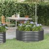 Antracitszürke horganyzott acél kerti magaságyás 100x100x36 cm