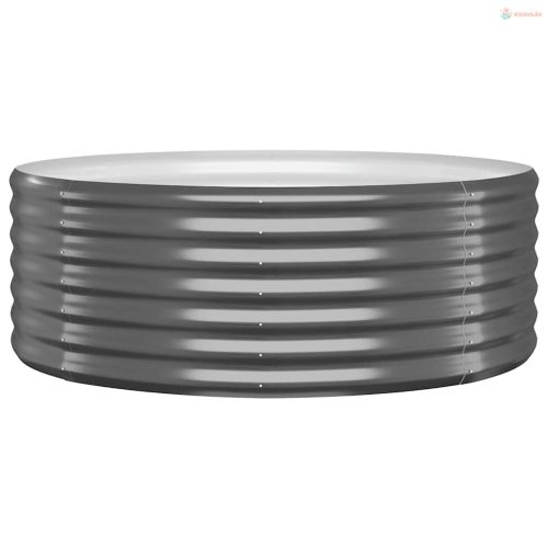 Antracitszürke horganyzott acél kerti magaságyás 100x100x36 cm