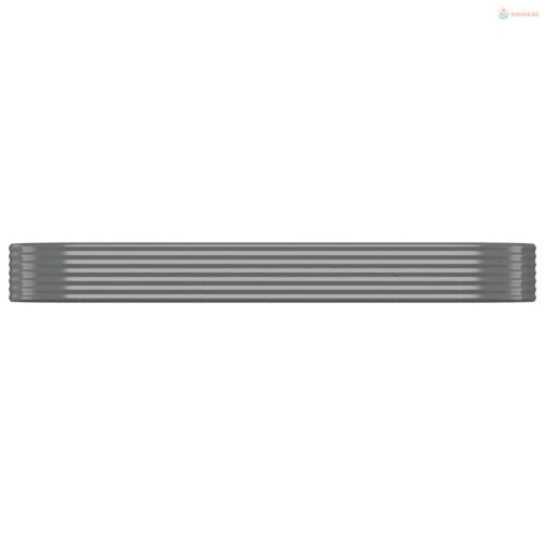 Szürke horganyzott acél kerti magaságyás 322x100x36 cm