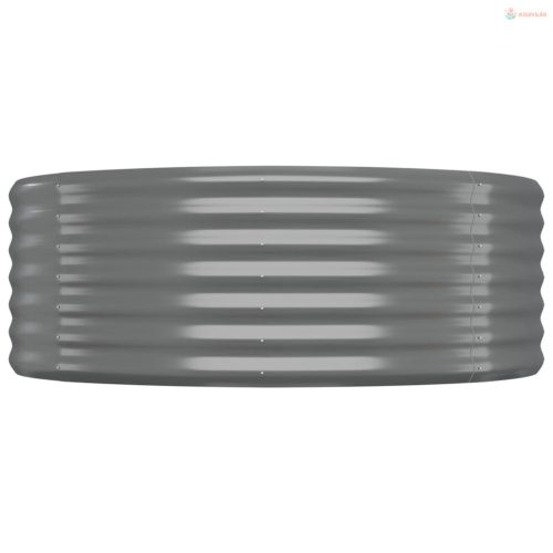 Szürke horganyzott acél kerti magaságyás 322x100x36 cm