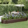 Barna horganyzott acél kerti magaságyás 322x100x36 cm