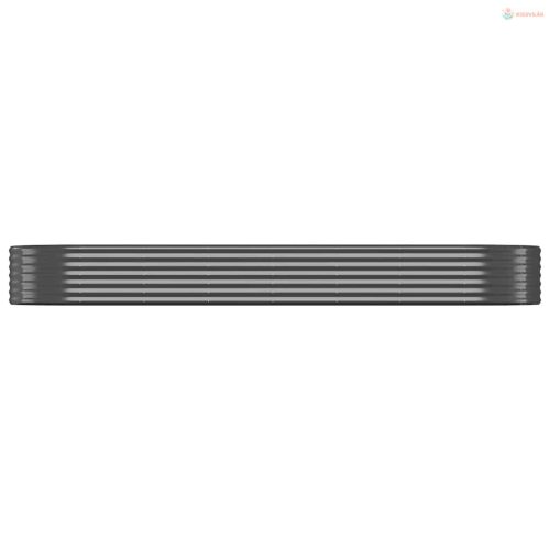 Antracitszürke horganyzott acél kerti magaságyás 322x100x36 cm