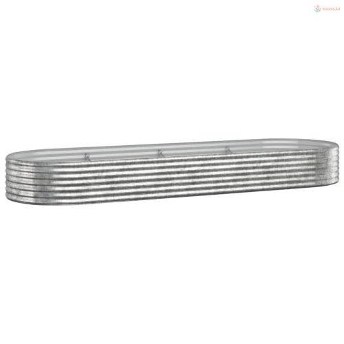 Ezüstszínű horganyzott acél kerti magaságyás 322x100x36 cm