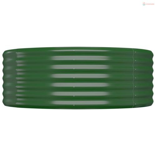 Zöld horganyzott acél kerti magaságyás 396x100x36 cm