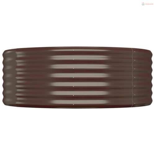 Barna horganyzott acél kerti magaságyás 396x100x36 cm