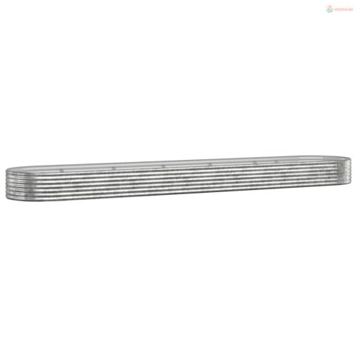 Ezüstszínű horganyzott acél kerti magaságyás 507x100x36 cm