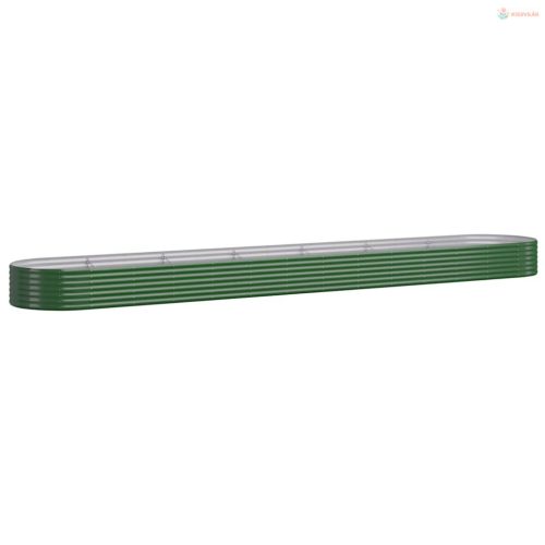 Zöld horganyzott acél kerti magaságyás 544x100x36 cm