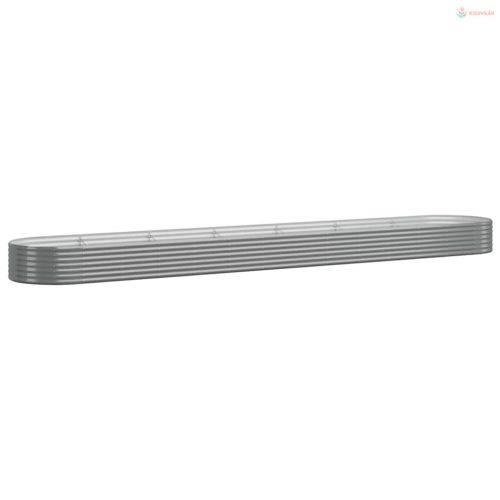 Szürke horganyzott acél kerti magaságyás 544x100x36 cm