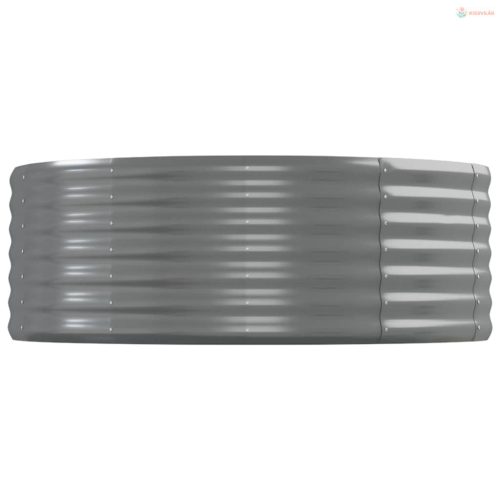 Szürke horganyzott acél kerti magaságyás 544x100x36 cm