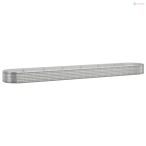 Ezüstszínű horganyzott acél kerti magaságyás 544x100x36 cm