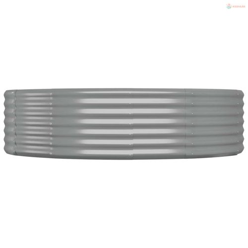 Szürke horganyzott acél kerti magaságyás 140x140x36 cm