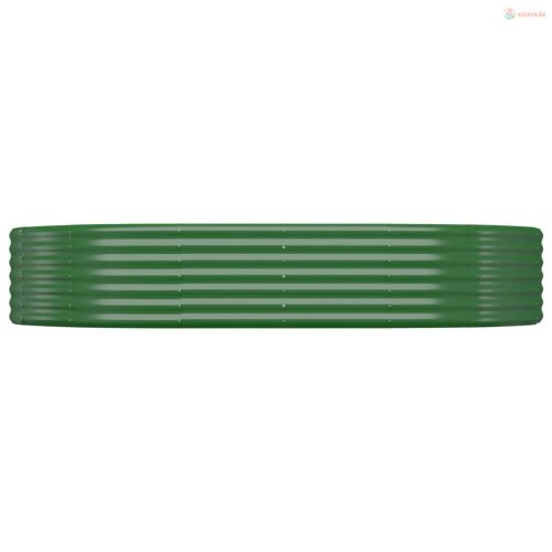 Zöld horganyzott acél kerti magaságyás 214x140x36 cm