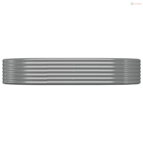 Szürke horganyzott acél kerti magaságyás 214x140x36 cm