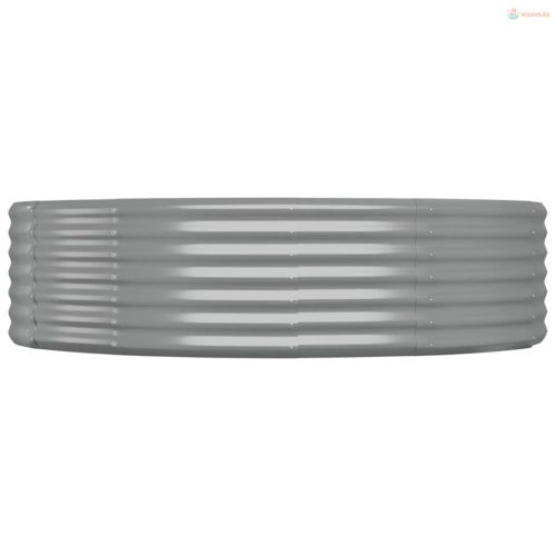 Szürke horganyzott acél kerti magaságyás 214x140x36 cm