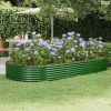 Zöld horganyzott acél kerti magaságyás 296x140x36 cm