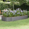 Szürke horganyzott acél kerti magaságyás 296x140x36 cm