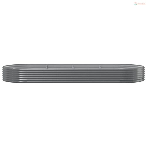 Szürke horganyzott acél kerti magaságyás 373x140x36 cm